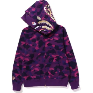 CAMO DOUBLE SHARK FULL ZIP HOODIE MENS