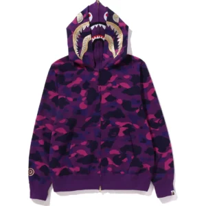 CAMO DOUBLE SHARK FULL ZIP HOODIE MENS