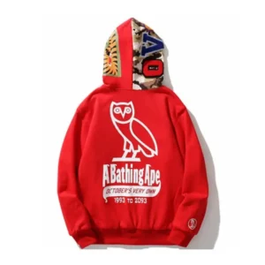 A Bathing Ape Red Camo Bape Hoodie