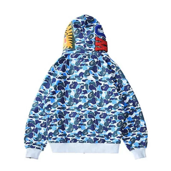 ABC Camo Tiger Full Zip Bape Shark Hoodie Blue