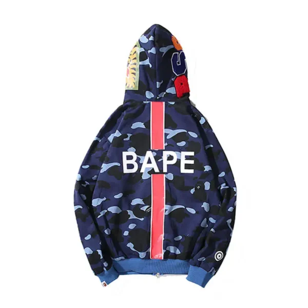 BAPE 1ST OG Full Camo Shark Full Zip up Hoodie Blue