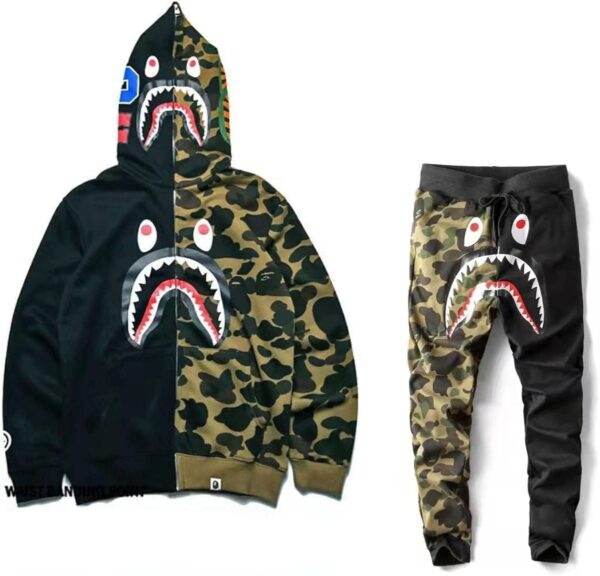 Bape Shark Camo Hoodie and Pants - Tracksuit