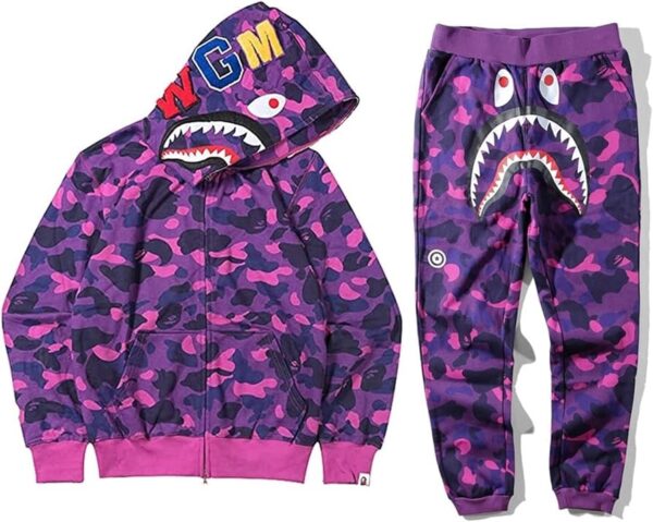 Bape Shark Jaw Camo Full Zipper Tracksuit