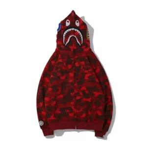 New Bape Shark A Bathing Ape Red Hoodie